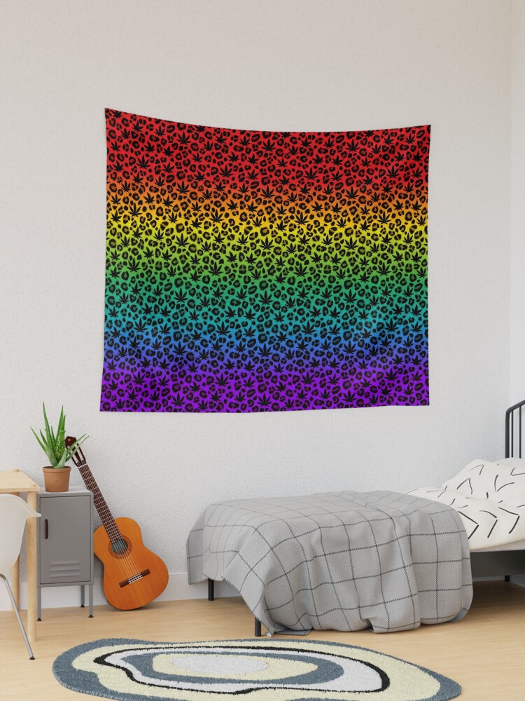 Thumbnail 1 of 3, Tapestry, Rainbow Leopard designed and sold by Skyvora.