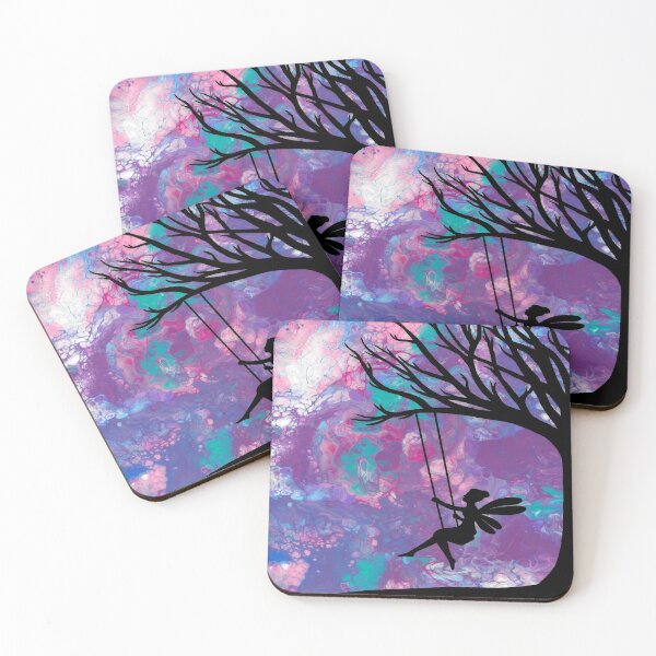 Item preview, Fairy on a Swing - Acrylic Pour designed and sold by HandmadeHill.