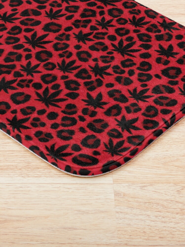 Alternate view of Red Leopard Bath Mat