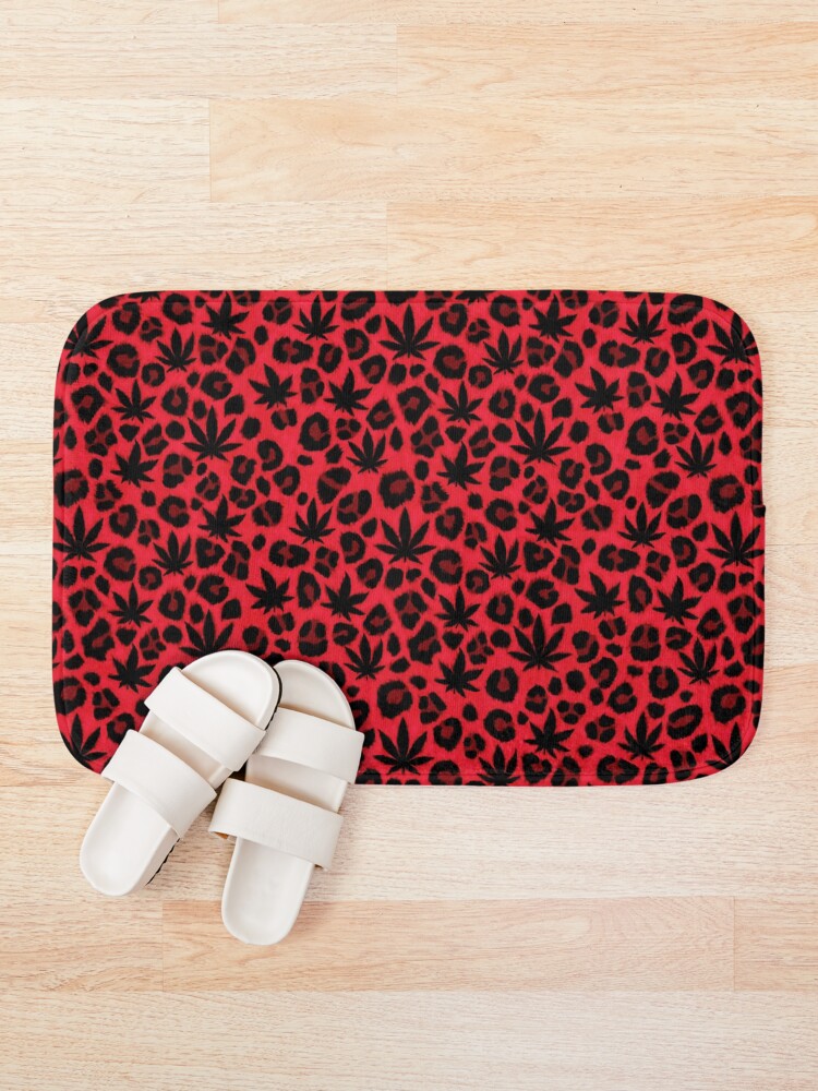 Alternate view of Red Leopard Bath Mat