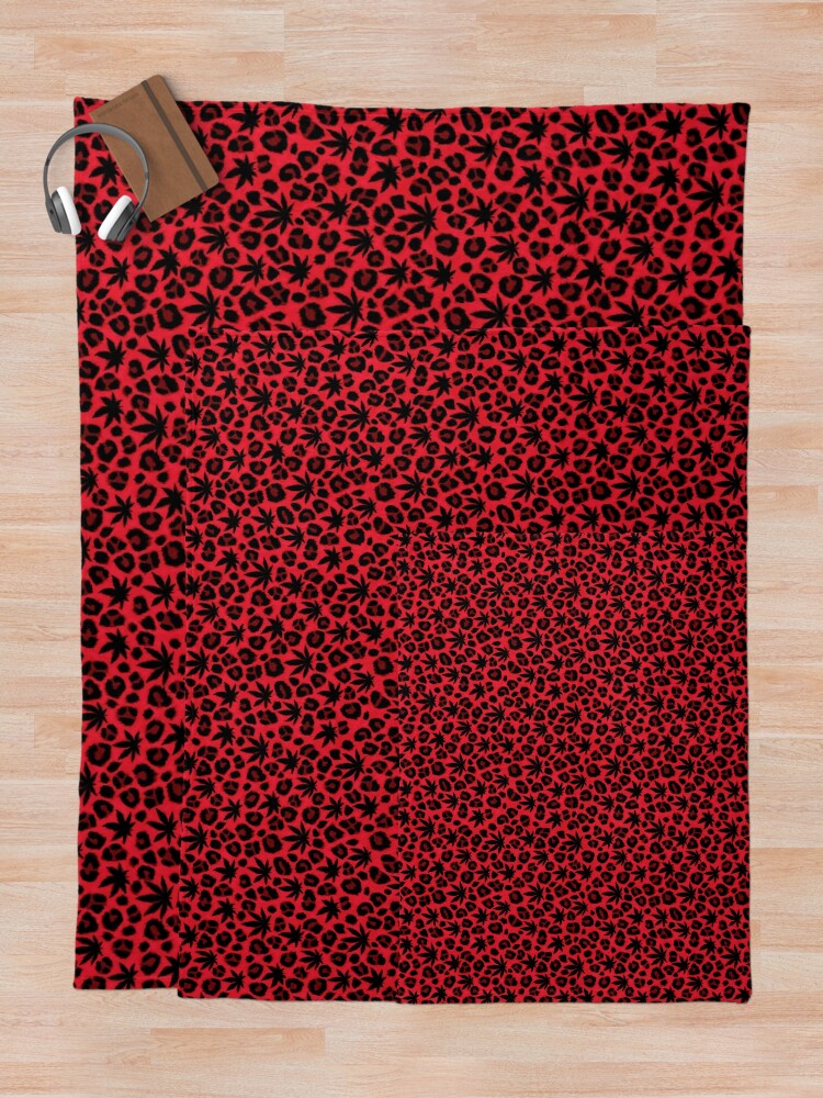 Thumbnail 5 of 6, Throw Blanket, Red Leopard designed and sold by Skyvora.