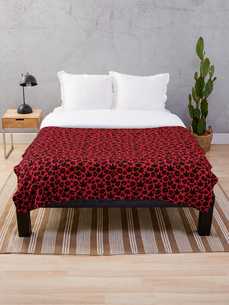 Thumbnail 1 of 6, Throw Blanket, Red Leopard designed and sold by Skyvora.