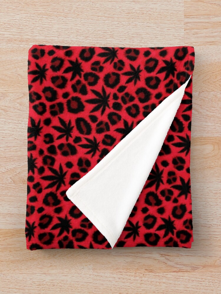 Thumbnail 3 of 6, Throw Blanket, Red Leopard designed and sold by Skyvora.