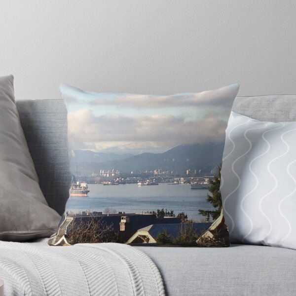 Item preview, Vancouver BC harbour tankers mountains water river riverfront designed and sold by aidaslocalloves.