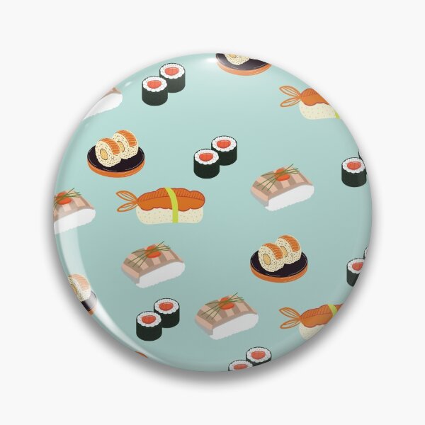 Item preview, Sushi Blue Background Pattern (turquoise color) designed and sold by Vimbuy.
