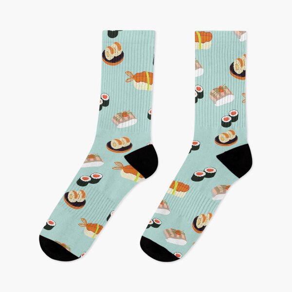 Item preview, Sushi Blue Background Pattern (turquoise color) designed and sold by Vimbuy.