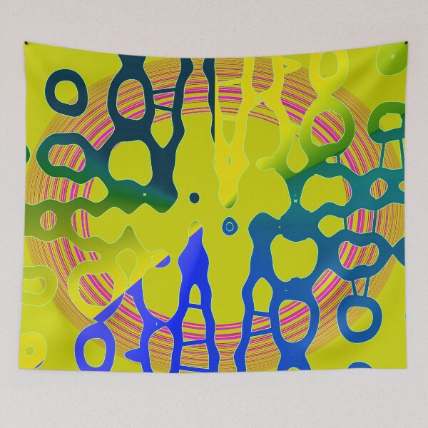 Item preview, Dull yellow and dark blue asymmetrical geometrical shapes by Code03. designed and sold by Code03.