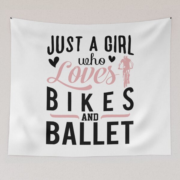 Item preview, Just A Girl Who Loves Bikes and Ballet  - Cute Girly Ballet Dancer Design Gift Idea For Ballerina designed and sold by Prince - Bestseller ★★★★★.