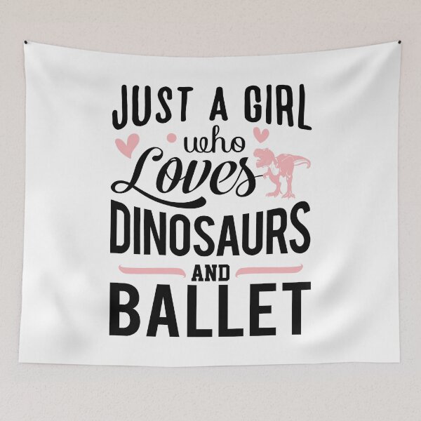 Item preview, Just a Girl Who Loves Dinosaures and Ballet - Cute Girly Ballet Dancer Design Gift Idea For Ballerina designed and sold by Prince - Bestseller ★★★★★.