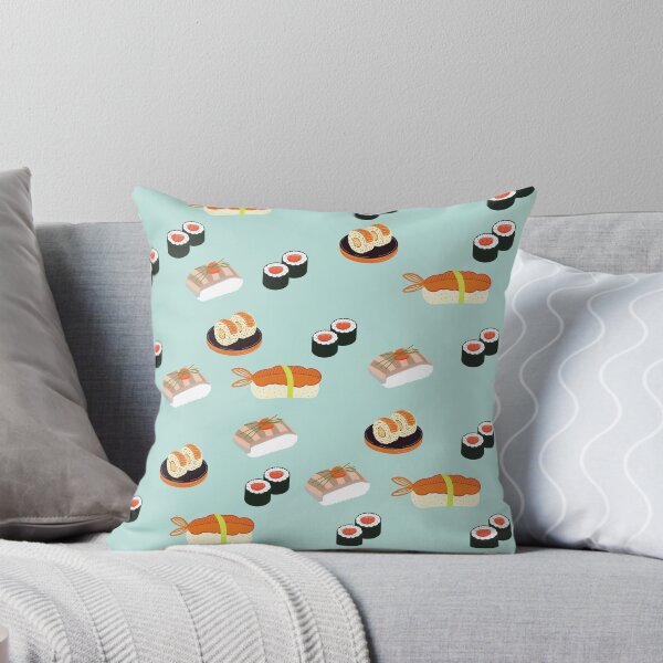 Item preview, Sushi Blue Background Pattern (turquoise color) designed and sold by Vimbuy.