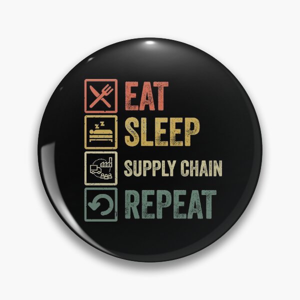 Item preview, Funny eat sleep supply chain repeat retro vintage designed and sold by HN-ART.
