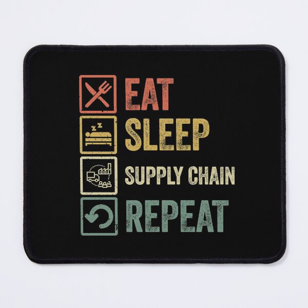 Item preview, Funny eat sleep supply chain repeat retro vintage designed and sold by HN-ART.