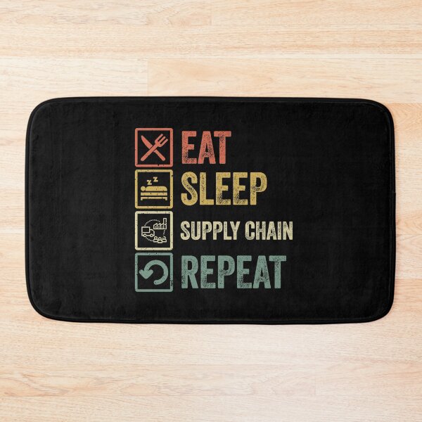 Item preview, Funny eat sleep supply chain repeat retro vintage designed and sold by HN-ART.