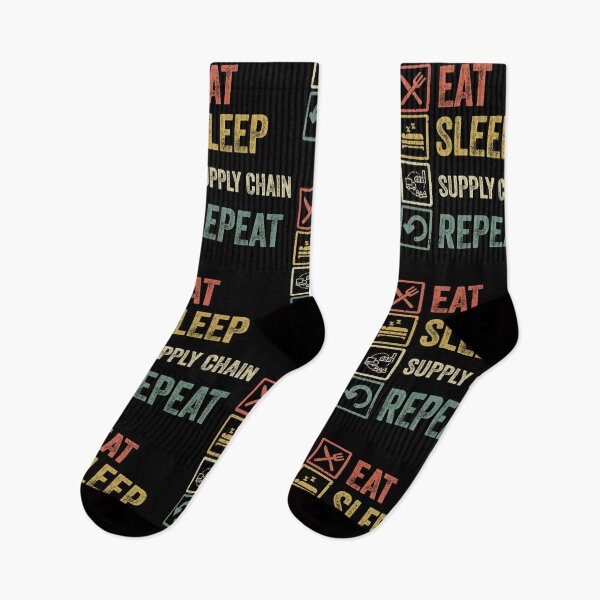 Item preview, Funny eat sleep supply chain repeat retro vintage designed and sold by HN-ART.