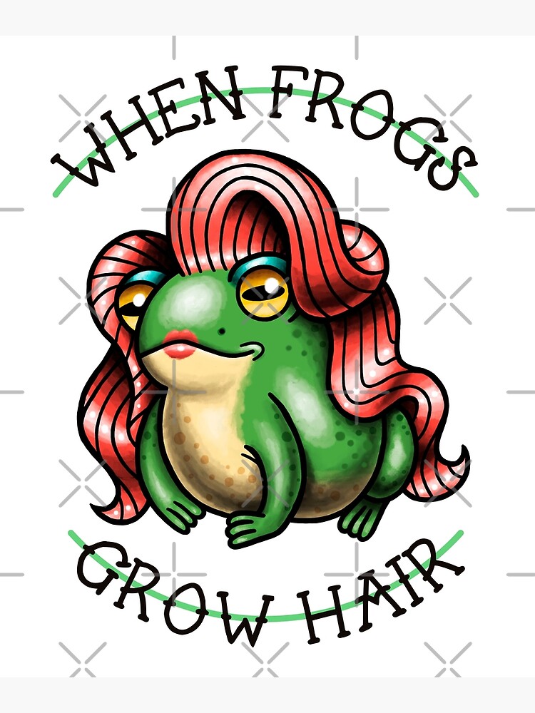 When frogs grow hair | Art Print