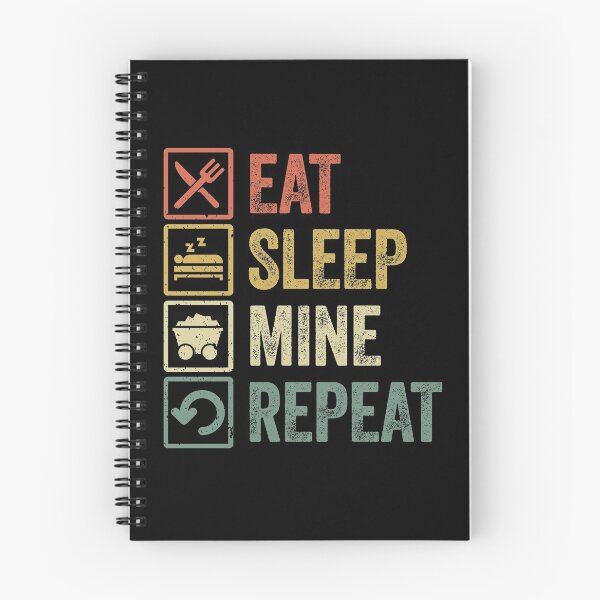 Artikelvorschau, Funny eat sleep mine repeat retro vintage gift entworfen und verkauft von HN-ART.