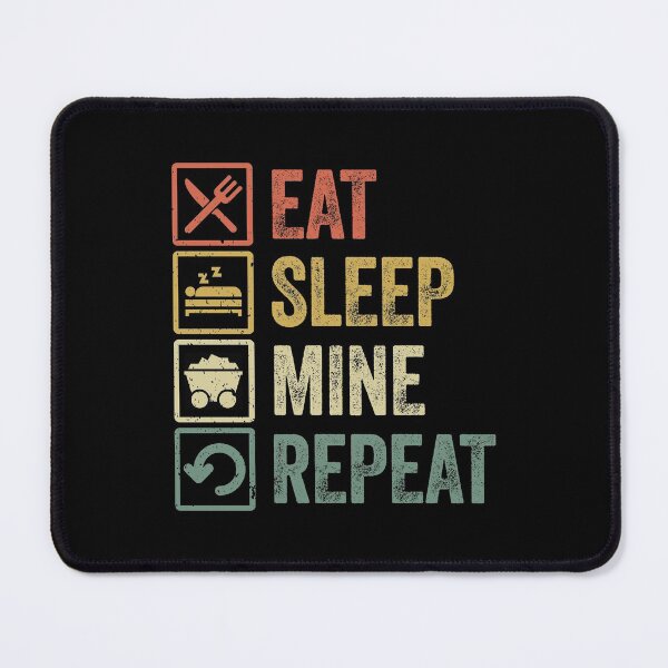 Artikelvorschau, Funny eat sleep mine repeat retro vintage gift entworfen und verkauft von HN-ART.