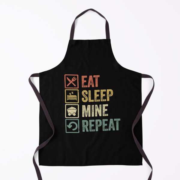 Artikelvorschau, Funny eat sleep mine repeat retro vintage gift entworfen und verkauft von HN-ART.