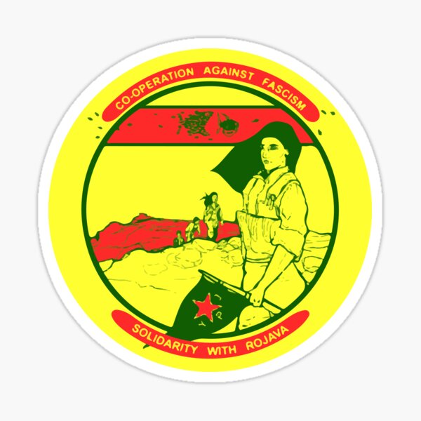 "Against Fascism in Rojava - solidarity with rojava" Sticker for Sale ...