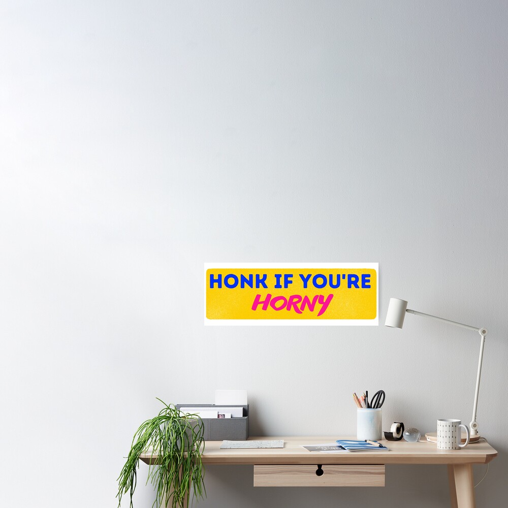 Honk If Youre Horny I Think You Should Leave Colorful Design For Bumpers Poster By