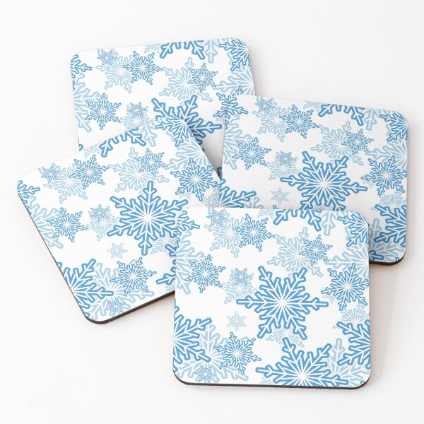 Item preview, White and Blue Snowflake Repeating Pattern designed and sold by TMBTM.