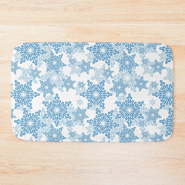 Item preview, White and Blue Snowflake Repeating Pattern designed and sold by TMBTM.