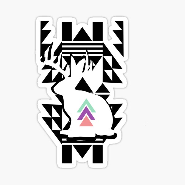 Item preview, Modern Tribal Jackalope Black White Pastel designed and sold by CanisPicta.