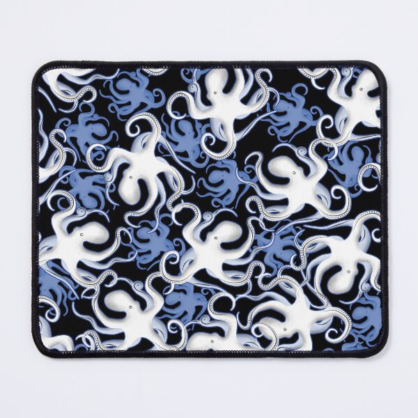 Item preview, Black white And Blue Octopus Pattern designed and sold by TMBTM.