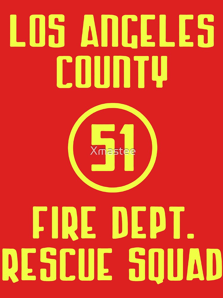 "Los Angeles County Fire Dept. Rescue Squad 51" T-shirt for Sale by ...