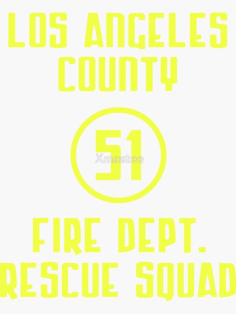 "Los Angeles County Fire Dept. Rescue Squad 51" Sticker for Sale by ...