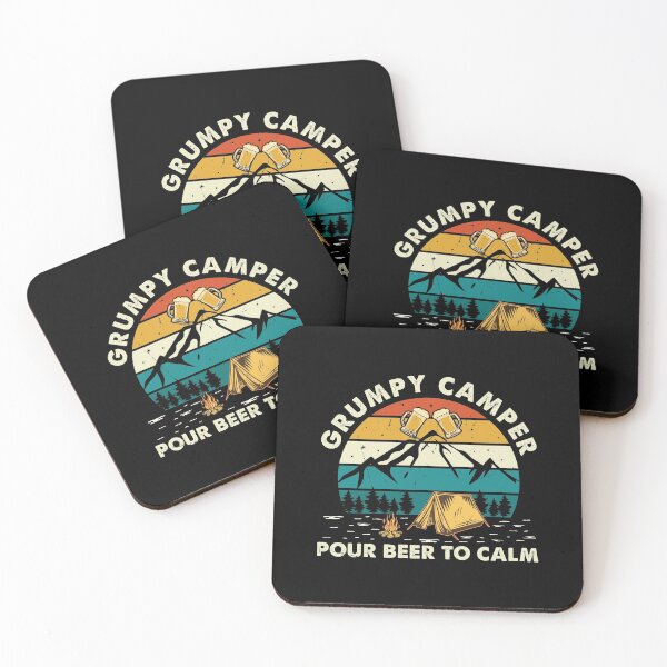 Item preview, Grumpy Hiker Pour Beer To Calm Hiking Retro Mountains Outdoo designed and sold by StrongShirts.