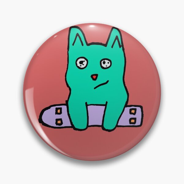 Item preview, Cute green skate boarding crazy cat  designed and sold by Kayleigh Hannah Art .