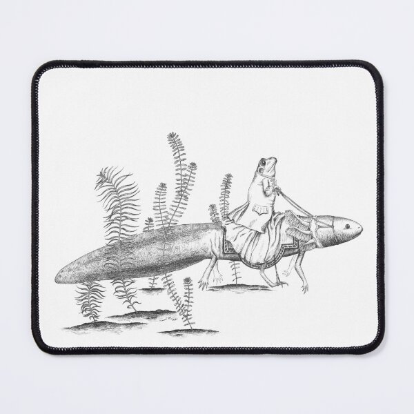 Frog riding an axolotl Mouse Pad