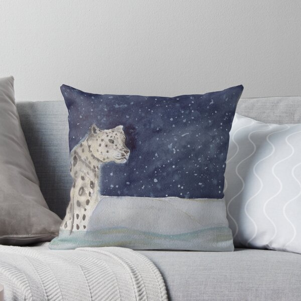 Item preview, Snow Leopard Watercolor Illustration designed and sold by Sandra Connelly.