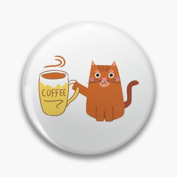 Item preview, Wide eyed cat with coffee designed and sold by janraydesigns.