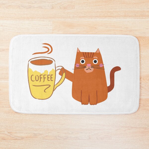 Item preview, Wide eyed cat with coffee designed and sold by janraydesigns.