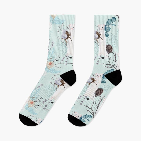 Item preview, Cute Weasel, Flowers, and Plants Illustration designed and sold by Naturalist Prints.