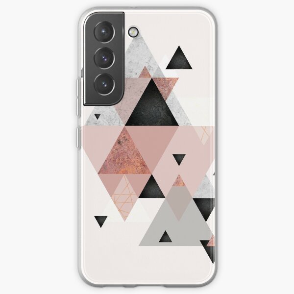 Geometric Compilation in Rose Gold and Blush Pink Samsung Galaxy Soft Case