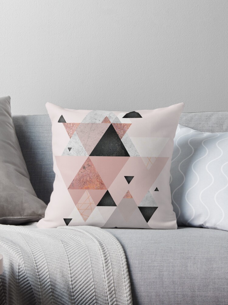 Grey and store rose gold cushion