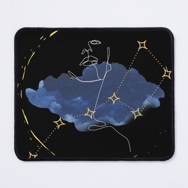 Item preview, big dipper the great bear constellation with watercolor cloud and person outline designed and sold by Tushkae.