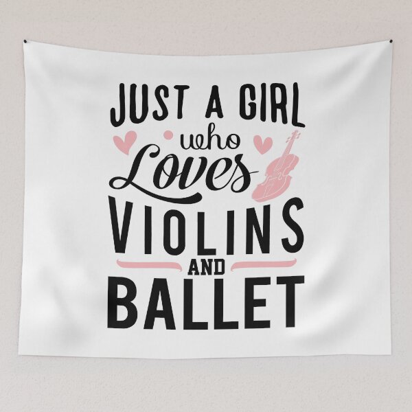 Item preview, Just A Girl Who Loves Violins and Ballet - Cute Girly Ballet Dancer Design Gift Idea For Ballerina designed and sold by Prince - Bestseller ★★★★★.