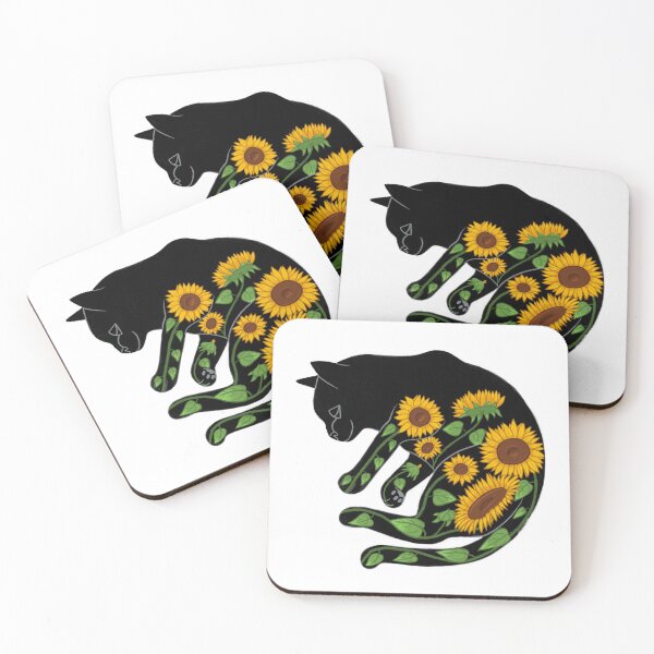 Item preview, Sleeping cat with sunflower designed and sold by Elirobyn.