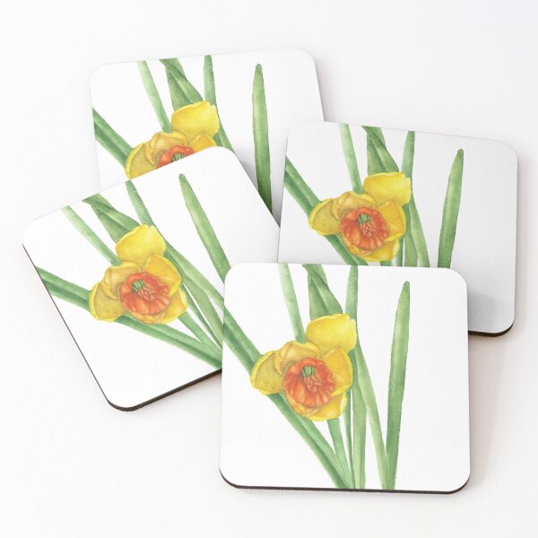 Item preview, Yellow daffodil Flower Watercolor painting  designed and sold by AmyBlossomArt.