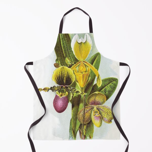Vintage Botanical Prints - Cypripediums from The gardener's assistant (1907) Apron