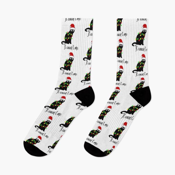 Item preview, It wasnt me cat wrapped in Christmas lights designed and sold by billionairebrnd.