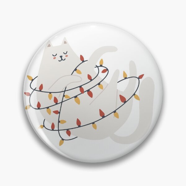 Item preview, Calm cat with Christmas lights  designed and sold by billionairebrnd.