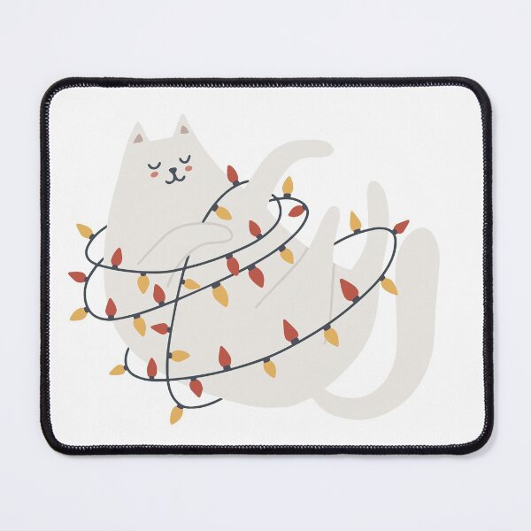 Item preview, Calm cat with Christmas lights designed and sold by billionairebrnd.