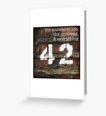 42 - The Meaning of Life Greeting Card