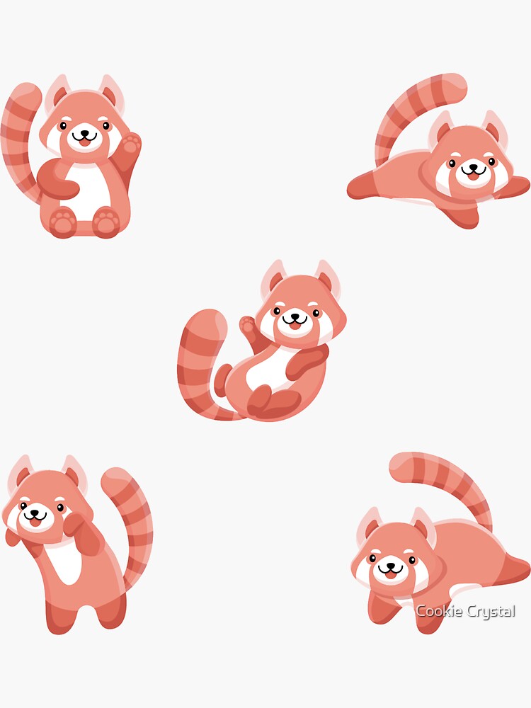 Thumbnail 3 of 3, Sticker, 5 Red Pandas  designed and sold by CrystalWhitlow.