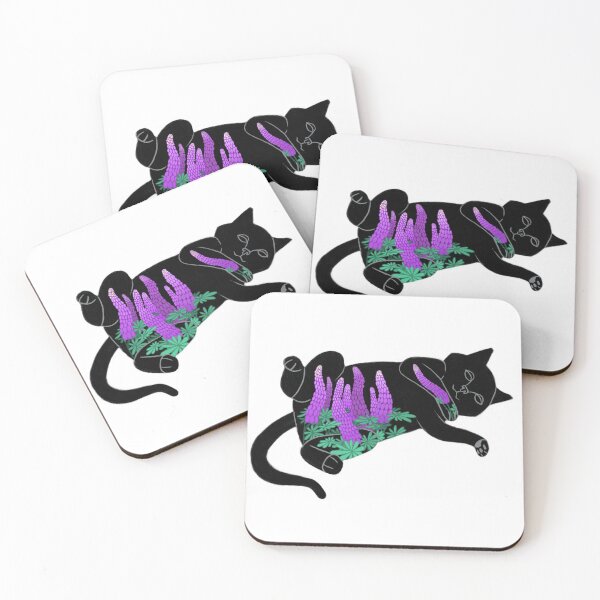 Item preview, Sleeping cat with lupines  designed and sold by Elirobyn.